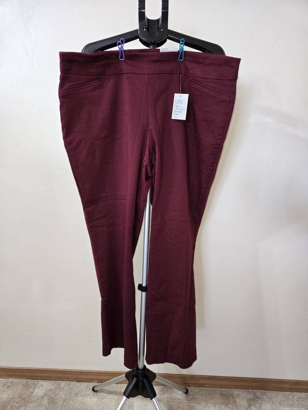 Croft & Barrow Burgundy Pull-On Pants Bootcut 20w